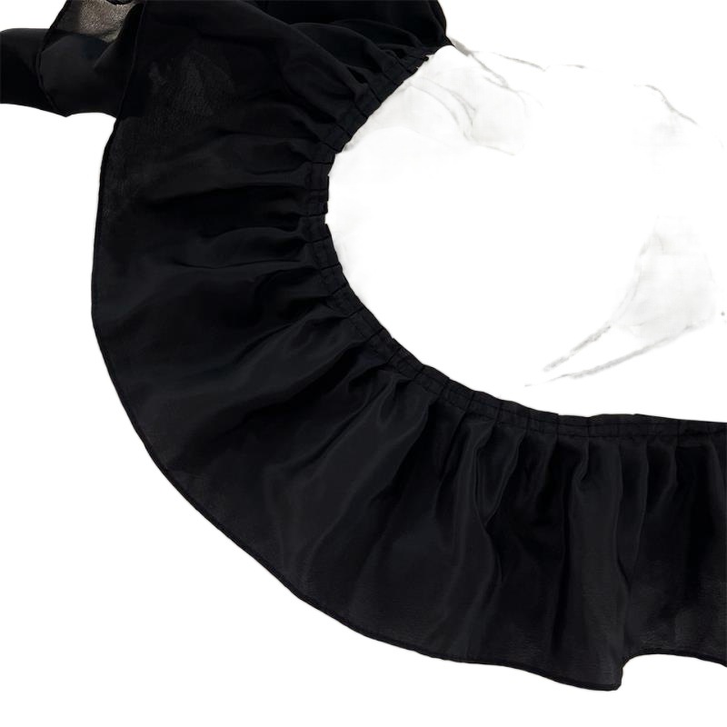 (2개) 라이트 천 거즈 아트 CM 화이트 레이스 레이스 와이드 액세서리 쌀 가격 주름 가장자리 홈 주름 검은 눈