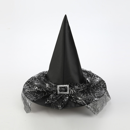 Halloween Witch Hat Black Oxford Cloth Witch Hat Party Party Holiday Pointed Wizard Hat Wholesale