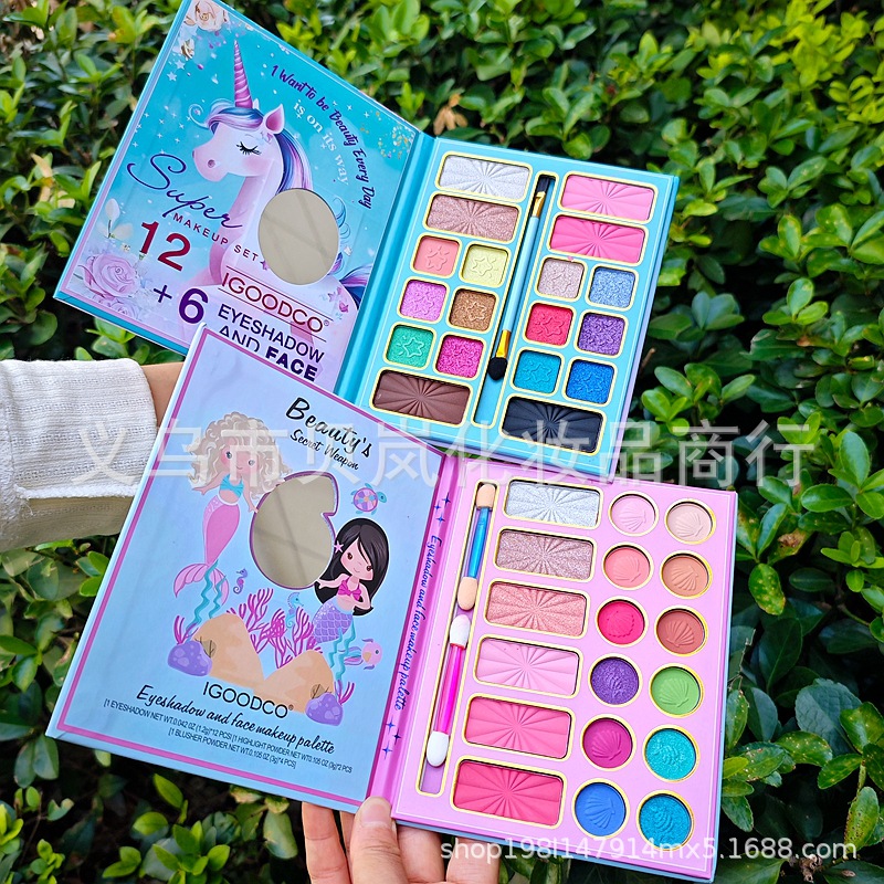 Cross-Border Export New 18-Color Eye Shadow Palette Pearlescent Matte Glitter Sequin Makeup Palette Stage Makeup Cos Palette