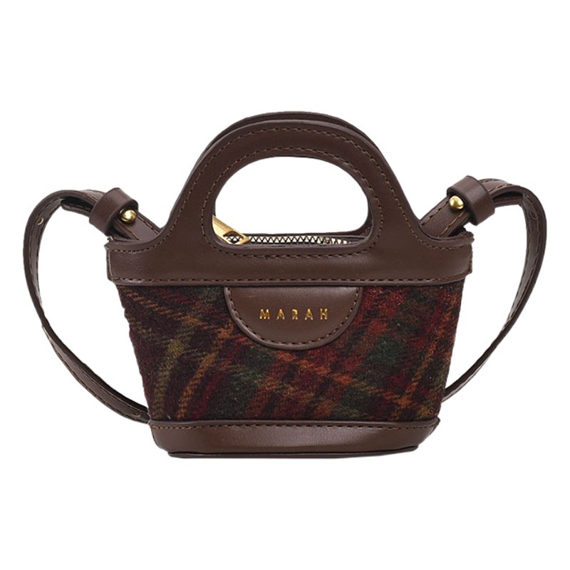 Corea del Sur mismo estilo Internet celebridad bolso para niños moda bebé mini bolso de paseo rombo Plaid contraste color cesta de verduras bolso de hombro