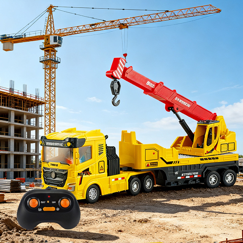 Wal-Mart al por mayor con luces y música conjunto de automóviles de control remoto Amazon transfronterizo grúa infantil coche de juguetes