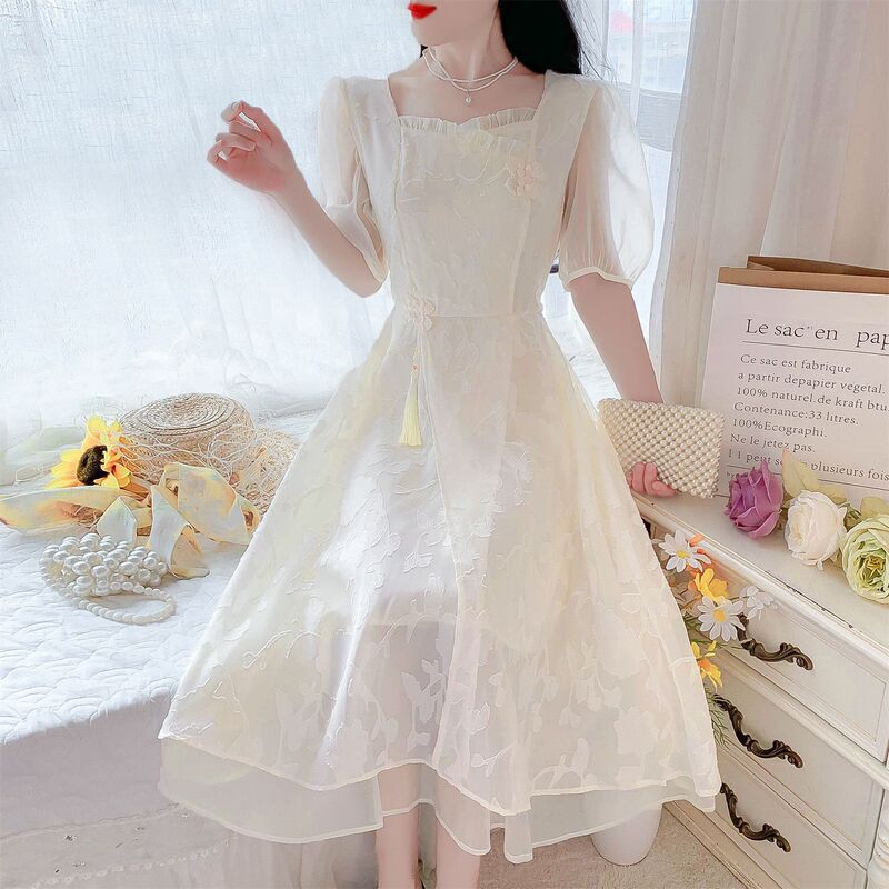 New Style Qipao Dress, Summer Gentle Fairy Style, Fashionable 2026 New Model, High-End Slim-Fit Elegant Long Dress Trend