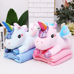 2023 New Star Unicorn Pillow Quilt Software Lying Unicorn Sleeping Doll Air Conditioning Blanket Manufacturer Wholesale