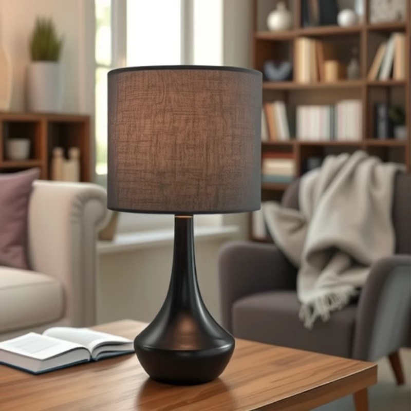 Lámpara de mesa de tela transfronteriza Lámpara de noche de dormitorio Lámpara de mesa de noche retro nórdica