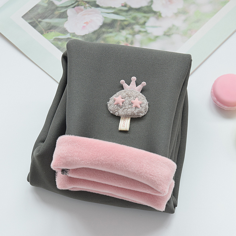 Las polainas forradas de lana de las niñas engrosaron el desgaste del invierno estilo occidental integrado extra gruesos pantalones para niños pantalones de algodón cálido para niños