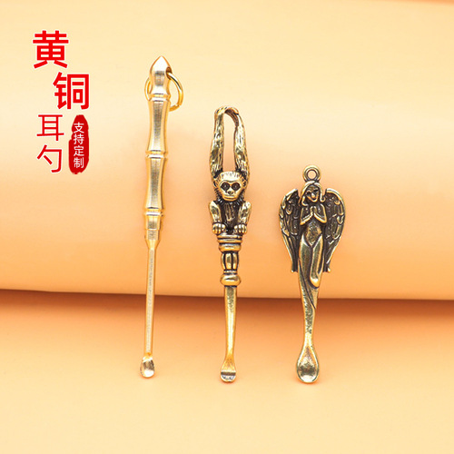 Chinese-style Angel God of Wealth Earring Tongs Keychain Pendant, Brass National Trend Sun Wukong Statue DIY Accessories Wholesale