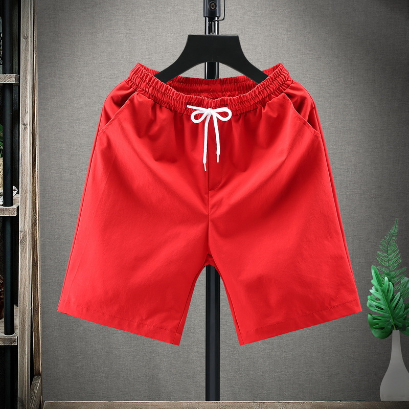 Men Red Loose Fit Ice Silk Shorts Summer