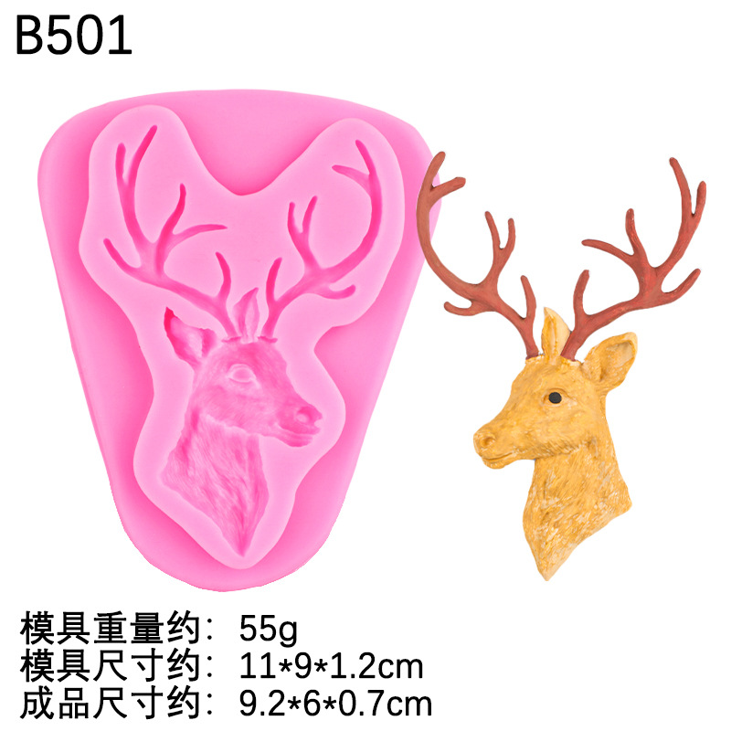 Molde de silicona decorativa de pastel de fondant de alce bricolaje de Navidad