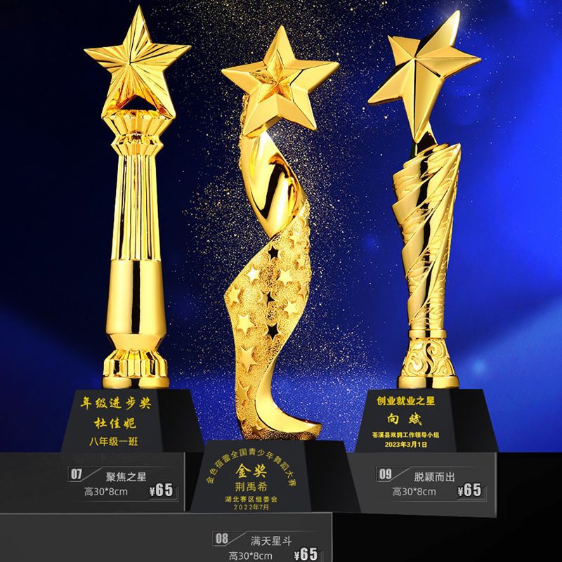Fabricación de trofeos para grabaciones creativas de resina dorada estudiantes de graduación de baile competencia de baloncesto de la compañía personal de premios