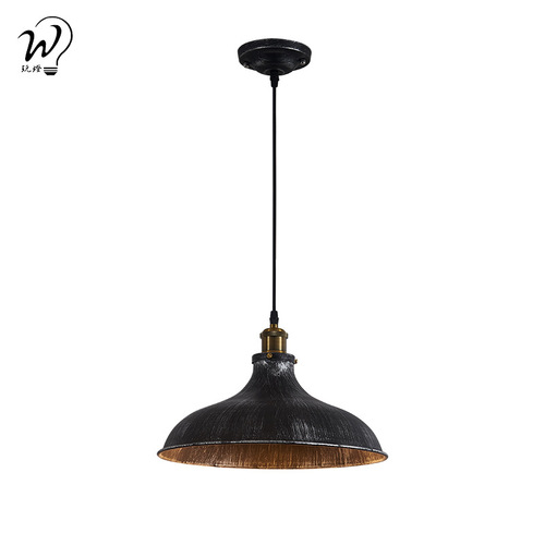 Loft retro industrial style pendant light with creative and personalized single head design, suitable for restaurants, cafes, bars, featuring American nostalgic pot cover shade.