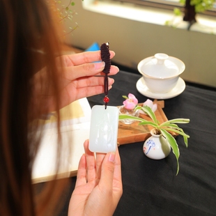 Jin Yu Tang Collection Grade Hetian Jade White Jade Guan Gong Pendant Elegant Long Beard Elegant Mighty Righty Rightness Awesome