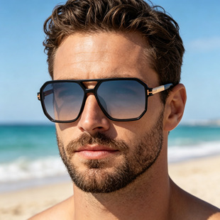 Neue modische eckige polarisierte Sonnenbrillen für Männer - persönlicher Trendy-Look mit Premium-Gefühl, UV-Schutz für draußen und Angeln, Herren-Sonnenbrille für den Export