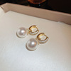 Retro fashionable advanced earrings from pearl, French retro style, light luxury style, high-quality style, wholesale