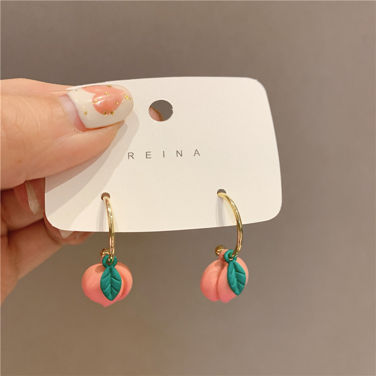 Fashion Pink Peach Alloy Earrings display picture 10