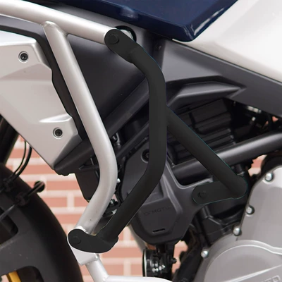 Suitable for Spring Breeze MT700 Motorcycle Bumper Anti-fall Bar Middle and Lower Full Surrounding Modified Bar Silver White Carbon Steel (Motorcycle bumper) - matte-black-carbon-steel-center-bar