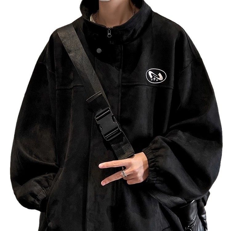 2024 nueva chaqueta de gamuza americana de moda para hombre, otoño e invierno, más chaqueta de alta gama de algodón de la marca de moda