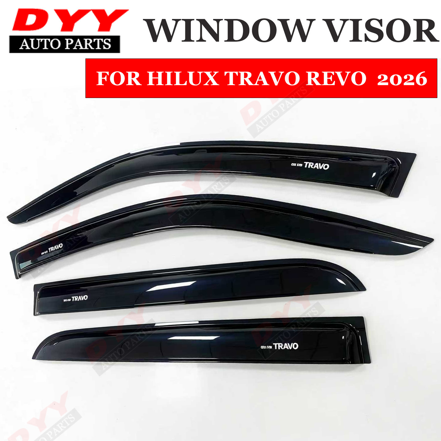 Aplicable a 26 nuevos cortes de lluvia Hilux Travo cortes de lluvia para ventanas Revo cortes de lluvia
