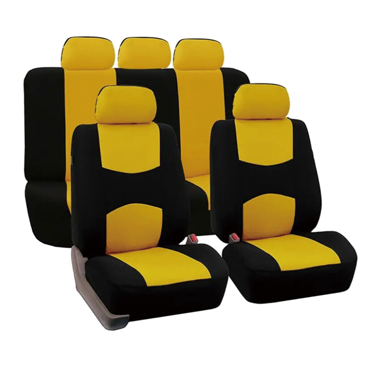 cubierta de asiento universal cubierta de asiento de automóvil de tela plana cubierta de asiento de automóvil general cuatro estaciones simple color combinado cubierta de asiento suave y cómoda image 26