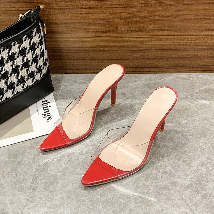 Women's High Stiletto Heeled Sandals Transparent Crystal Minimalist_voghion.com