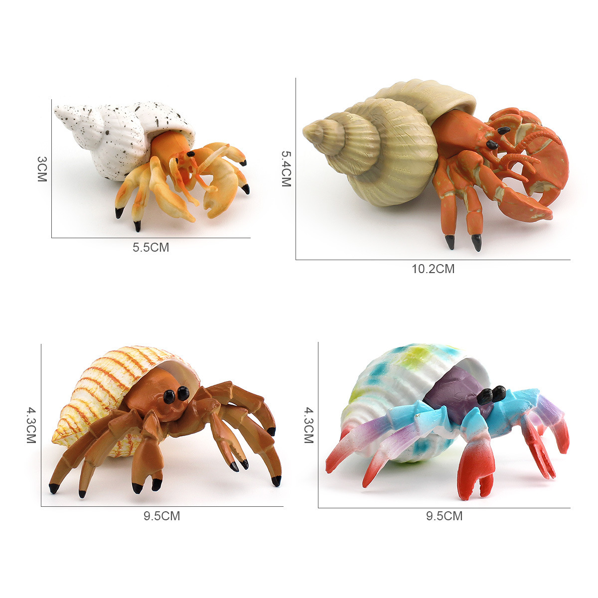 Puzzle cognitivo infantil simulación de criaturas marinas hermites cangrejo modelo juguete caracoles cangrejo estático adornos de escritorio Amazon