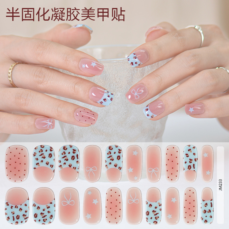 Factory European and American Leopard Print Gel Nail Stickers Pure Desire Style Uv Nail Stickers Ins Style Waterproof Semi-Cured Nail Patches Factory European and American Leopard Print Gel Nail Stickers Pure Desire Style Uv Nail Stickers Ins Style Waterproof Semi-Cured Nail Patches