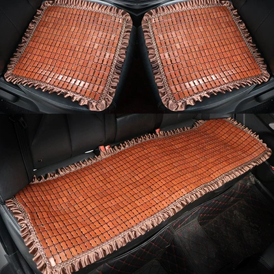 Seat Cushion Breathable Mahjong Bamboo Sheet — Cool pad - brown-lace-oxford-bamboo-three-piece-set