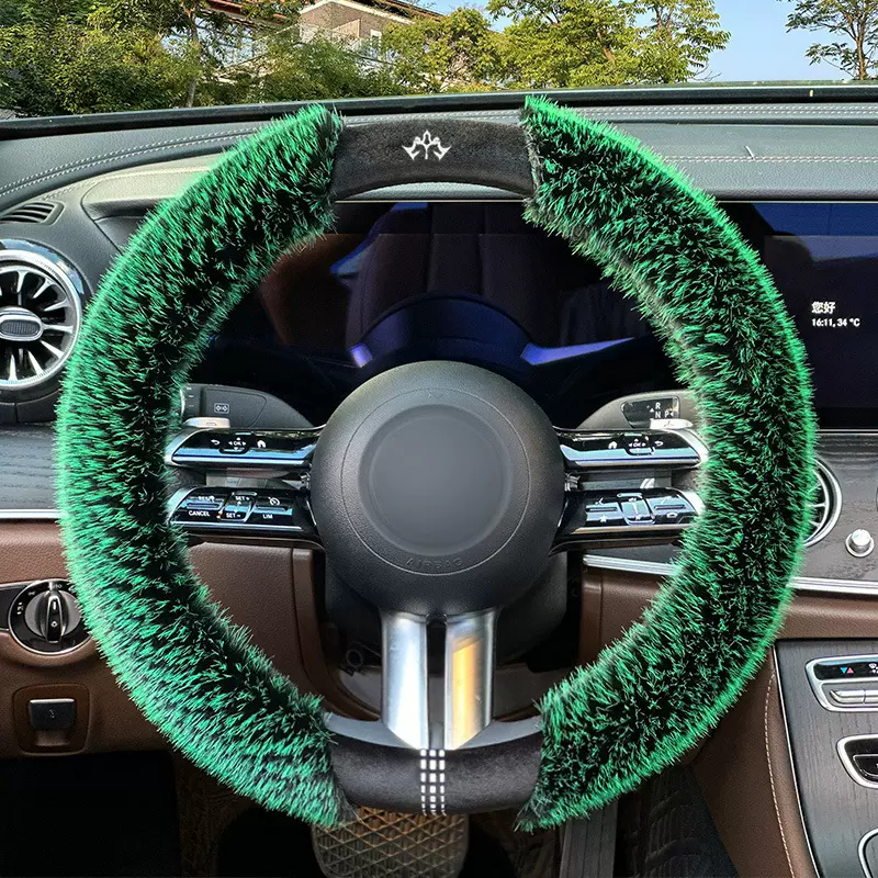 长毛绒冬季毛绒保暖汽车方向盘套适用于长安cs55cs75cs35plus防滑