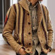 European and American Foreign Trade New Men's Autumn and Winter Long Sleeve Jacquard Sweater Lapel Outer Wear Sweater Jacket Men's SY0009