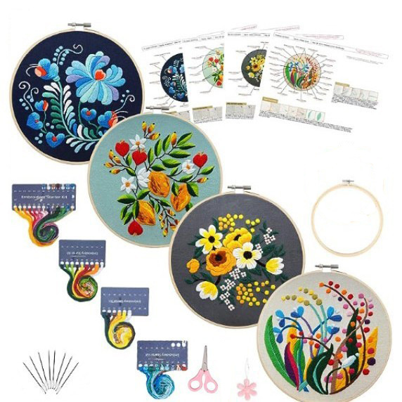 Bordado DIY Amazon nuevo material paquete Lu Bordado su bordado costura herramienta kit principiante Cruz puntada colgante pintura