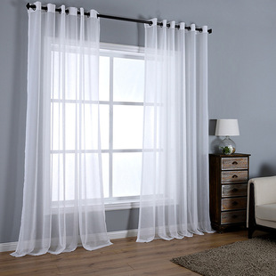 Factory direct cross-border curtain Trilon gauze curtain living room bedroom balcony semi-shading finished curtains for foreign trade