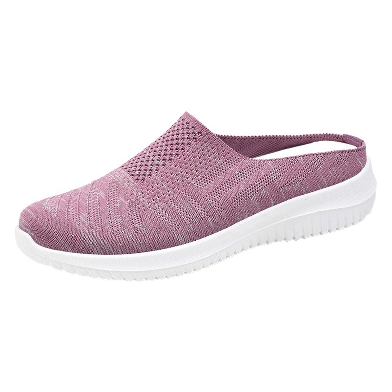 Zapatos Zapatillas de verano para mujer Zapatos de tela de gran tamaño transfronterizos para mujer Zapatos de tejido volador transpirables Zapatos casuales sin cordones de suela suave