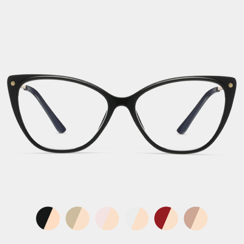 87008 TR90 anti-blue light glasses frame cross-border trend cat eye metal glasses TR spring glasses frame flat mirror