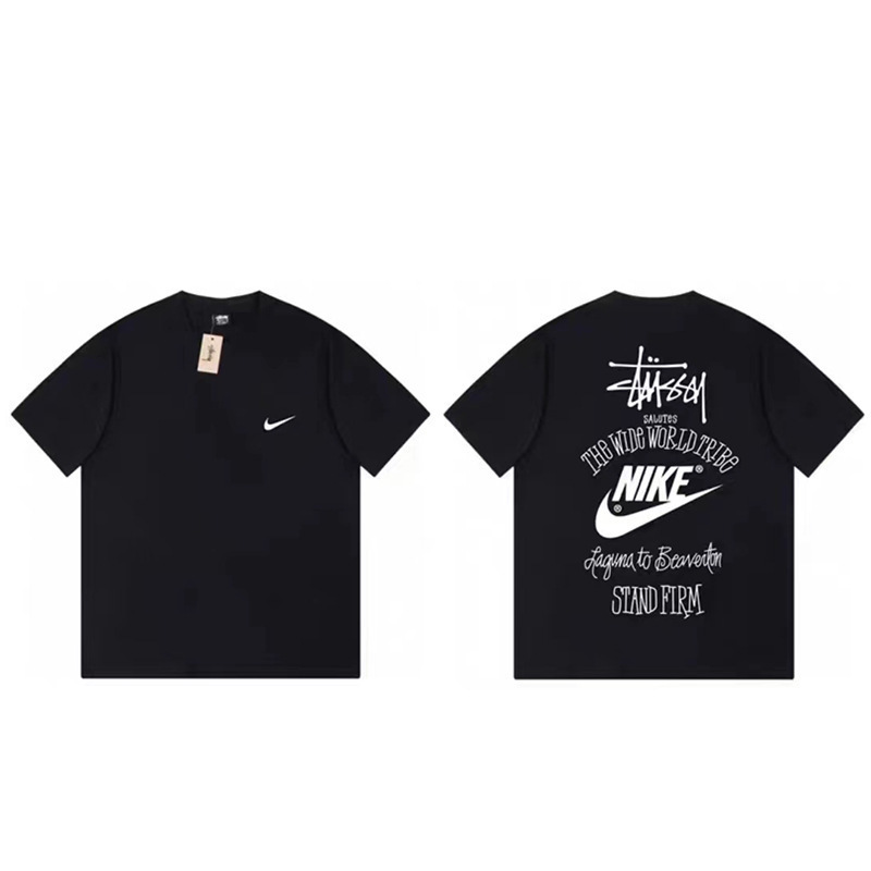 Stüssy Nike T-shirt The Wide World Tribe Graphic Black