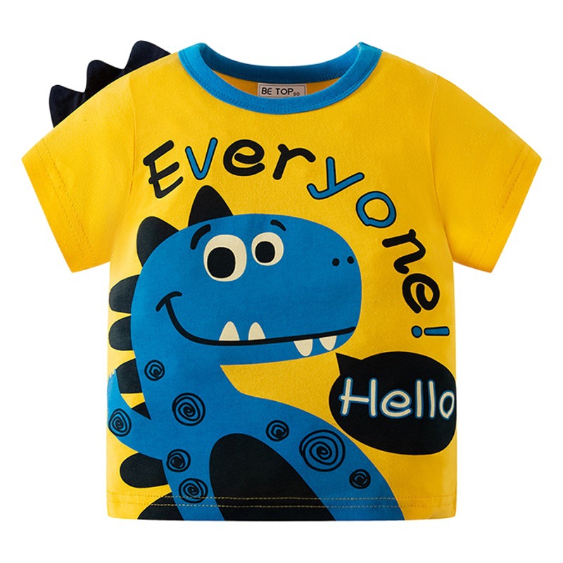 Camiseta de manga corta para niños de algodón puro ropa infantil de media manga delgada para niños de moda entrega de una sola pieza