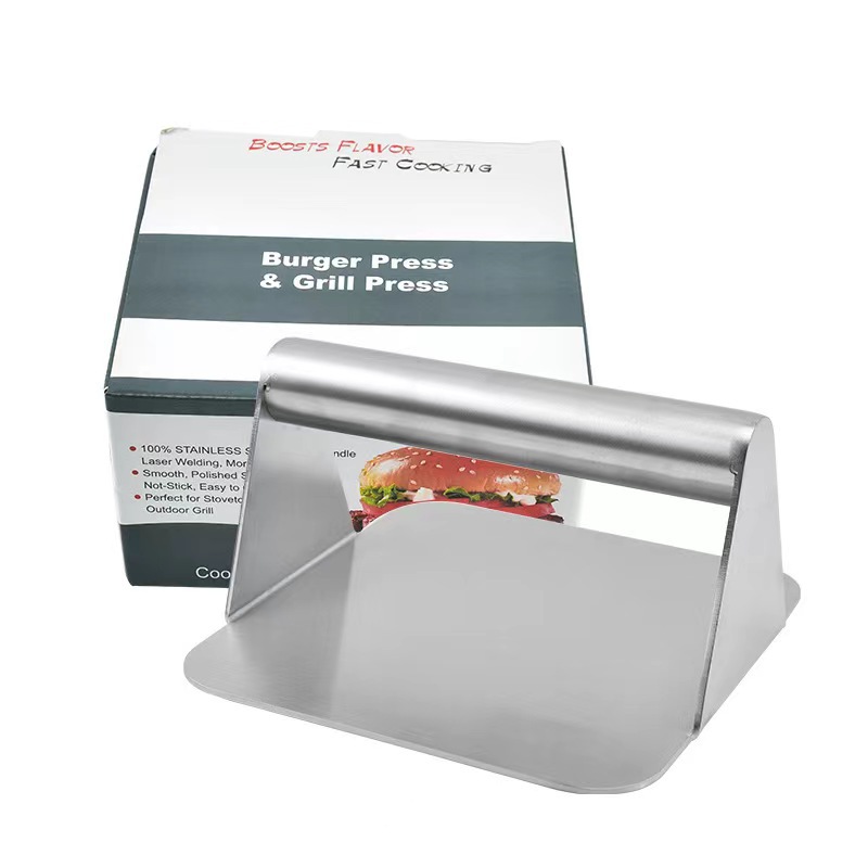 Herramientas de cocina transfronterizas, prensa de carne de acero inoxidable 430, carne de hamburguesa, pastel, prensa de carne, horneado antiadherente casero