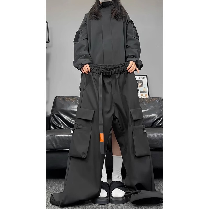 Martin boots matching pants American high street American casual overalls men's functional soldier umbrella three-proof pants