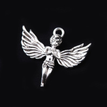 网红同款ins个性嘻哈街头复古翅膀小天使项链丘比特吊坠配饰配件