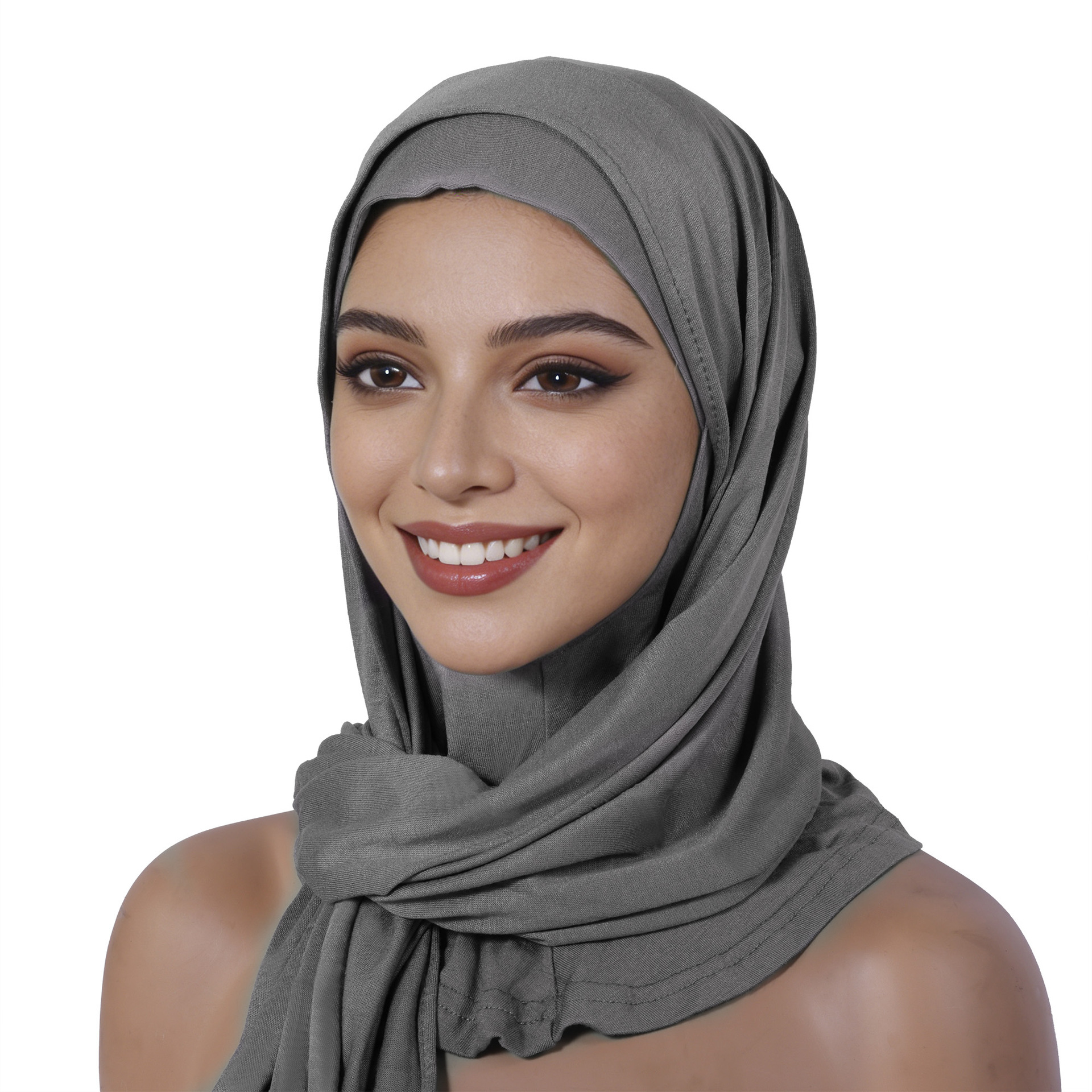 Modal Multi-Color Breathable Neck-Protecting High-Elasticity Base Layer Hat and Long Scarf Combo for Women, Sweat-Absorbent Fabric Head Wrap Long Scarf