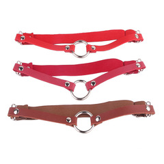 Japanese and Korean Yansu Zi soft girl sexy PU narrow thigh circle leg chain internet celebrity trend female leather small round ring rivet leg ring 