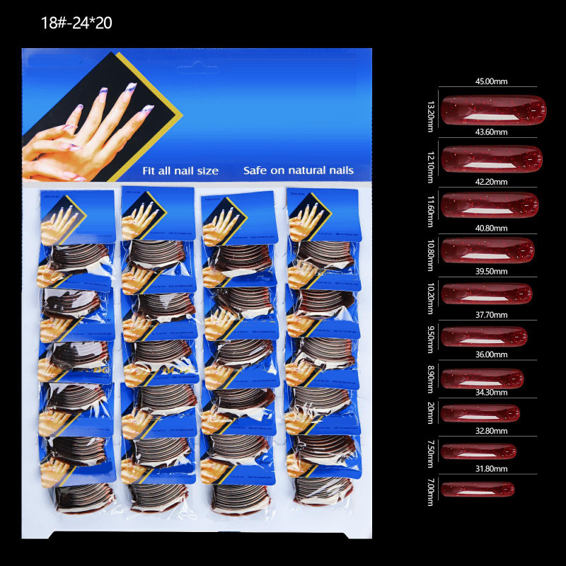 Fábrica directa de nuevos productos de manicura de color sólido 24 paquetes de tarjetas de uñas parches de manicura falsas uñas al por mayor