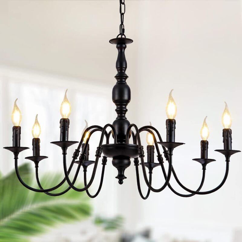 American chandelier living room dining room bedroom kitchen farmhouse modern minimalist iron black candle lamps manufacturers wholesale American chandelier living room dining room bedroom kitchen farmhouse modern minimalist iron black candle lamps manufacturers wholesale