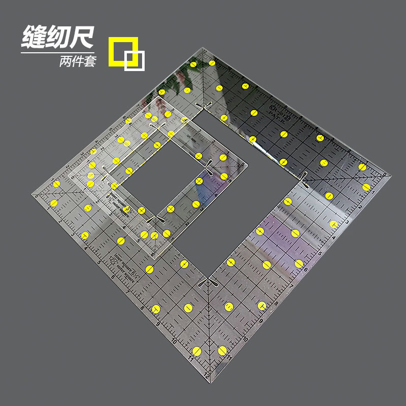 Regla de costura acrílica cuadrada negra transparente cuadrada regla material de herramientas de fabricación de ropa