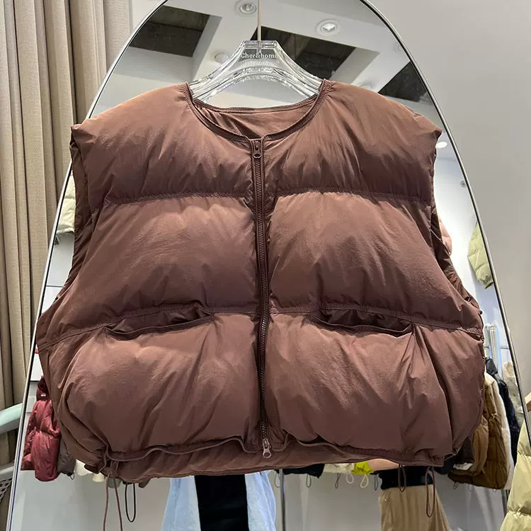 2025年冬季新款韩版设计感马甲女休闲宽松小个子面包服无袖背心潮