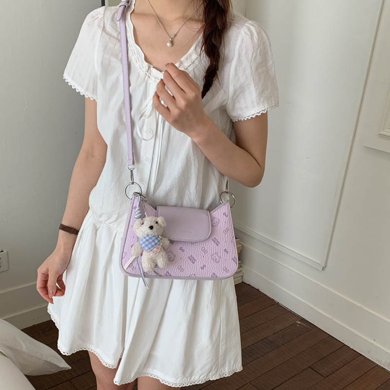 Hanfeng impresión de dibujos animados nicho pequeño bolso cuadrado para mujeres 2026 nueva moda portátil mochila diaria simple viaje ocio image 3