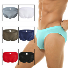 New ultra-thin nylon ice silk men's underwear, comfortable solid color, sexy and transparent, trendy men's briefs manufacturer wholesale