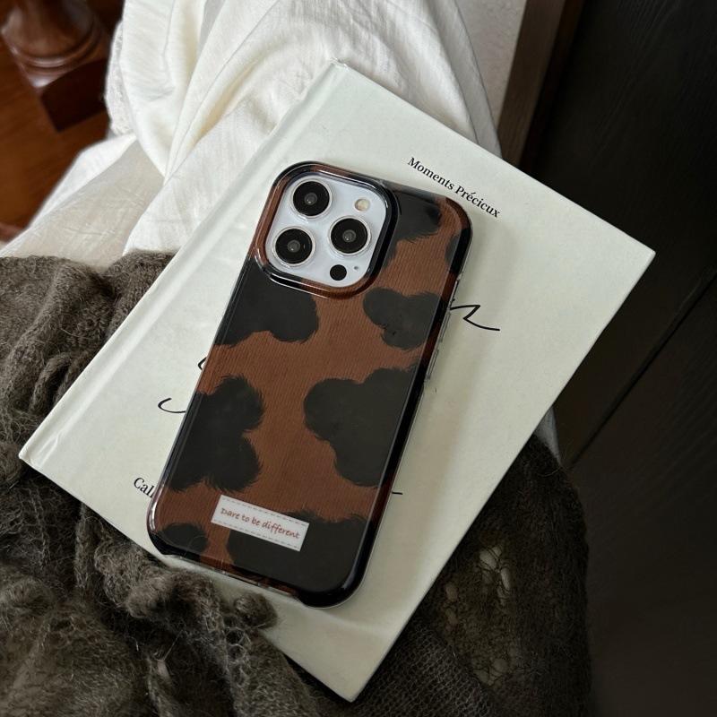 秋冬小众黑色毛绒豹纹适用iphone16Promax苹果15手机壳14双层13女|undefined