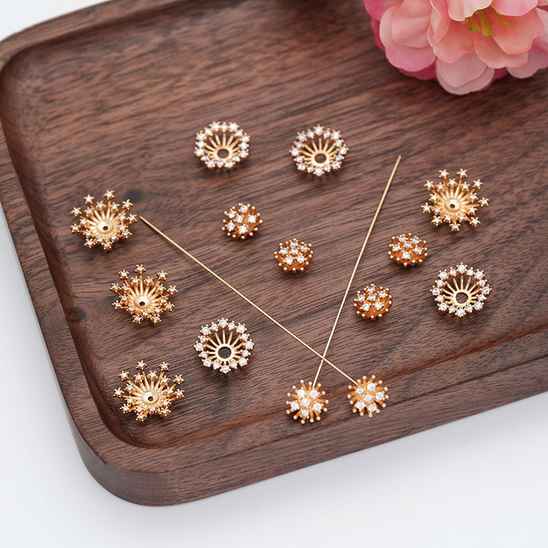 10 ミリメートル電気メッキ色保持ジルコン花の芯花の芯フラワートレイ diy イヤリングヘアピンタッセルジュエリーアクセサリー材料|undefined