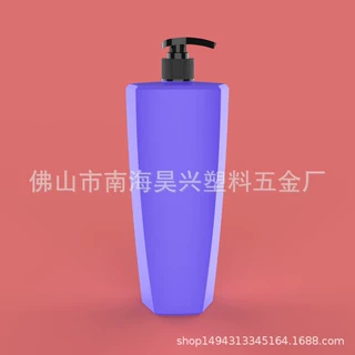 600MLPET配按压式泵头多边形瓶子 洗发水沐浴露瓶子 厂家包材定制