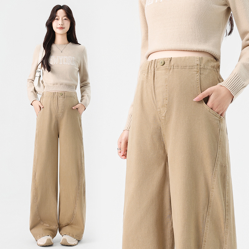 2026 Spring Maternity Wear Wide-Leg Jeans for Outerwear, New Style Loose-Fitting with Side Adjustment, Suitable for Pre- and Post-Pregnancy
