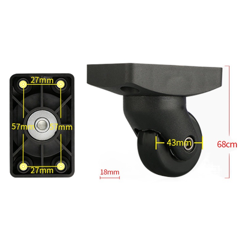 Luggage accessories wheel trolley suitcase universal wheel bag caster luggage disassembly wheel repair accessories manufacturers